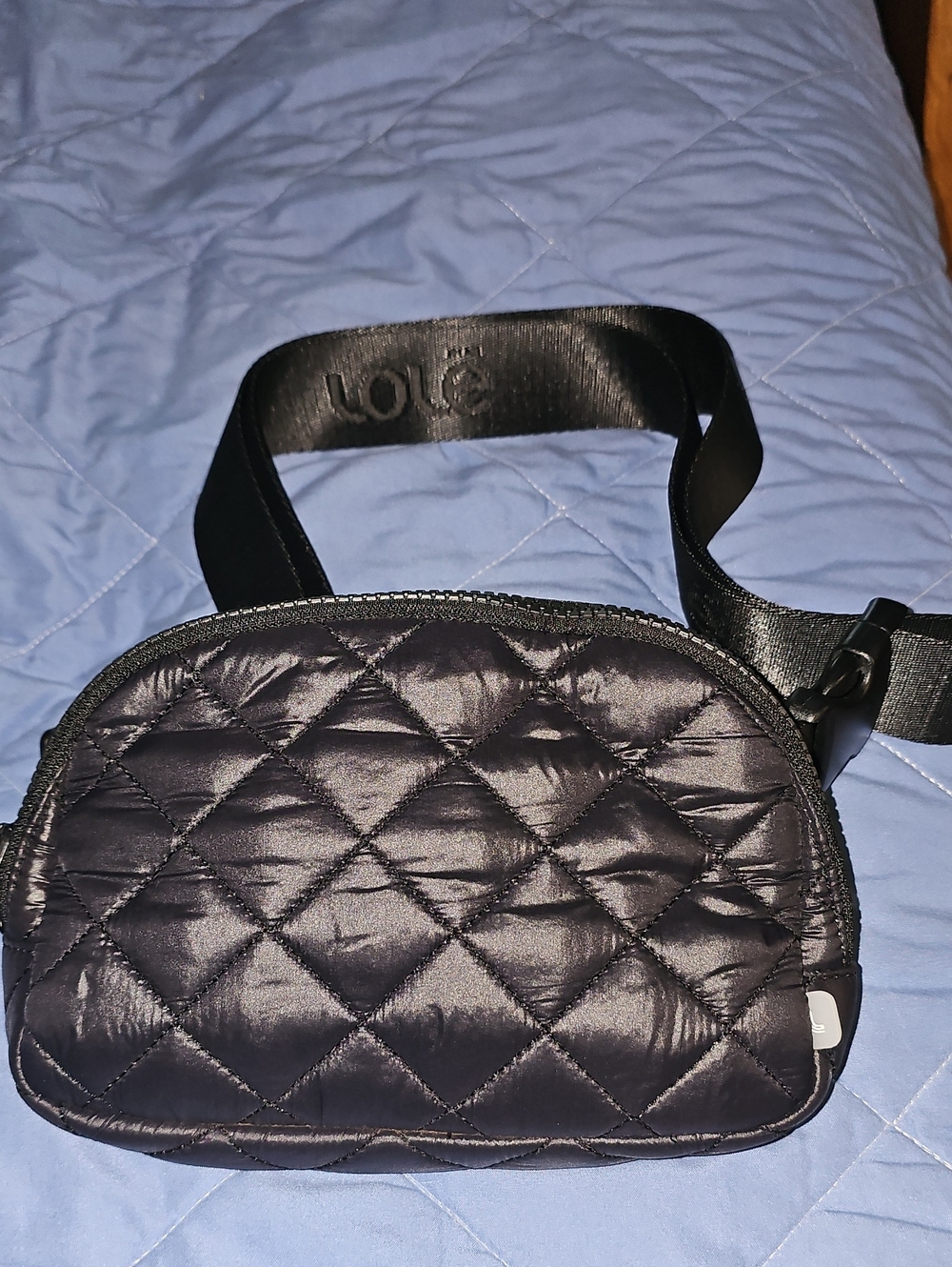 Lole Quilted Unisex Black Nylon Crossbody Belt Bag NWOT